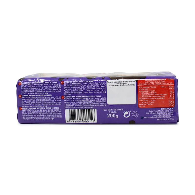 Tostada con crema al cacao 200g