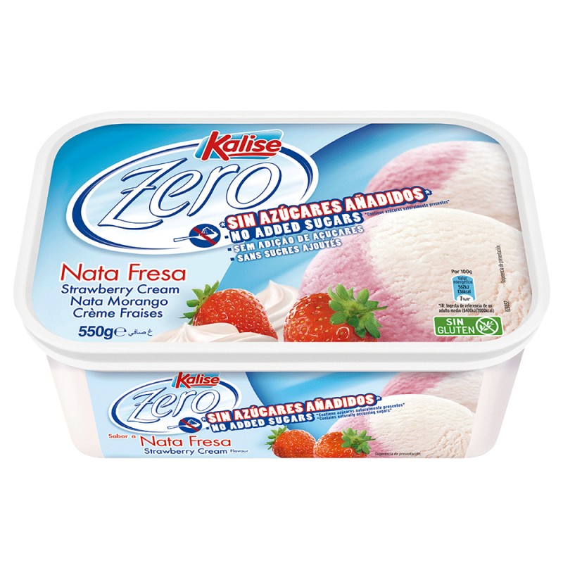 Zero Sin Azucares Añadidos Nata-Fresa 550 Grs  / 1000 ml.