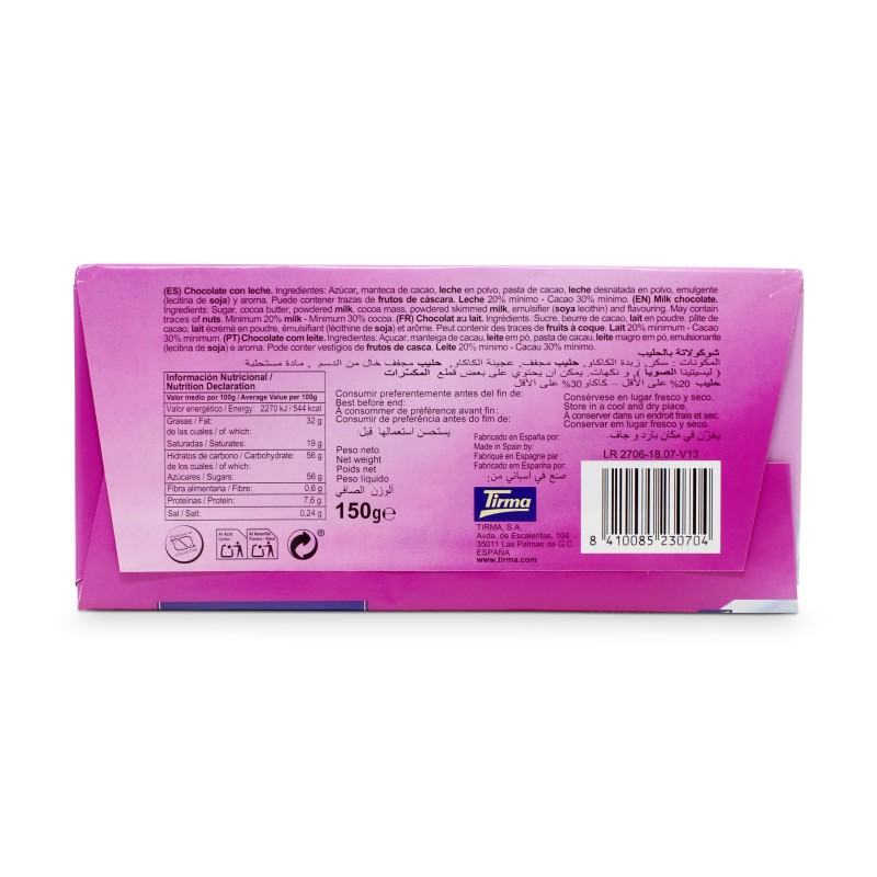 Chocolate con leche 150 gramos