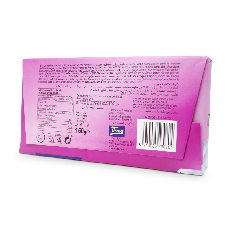Chocolate con leche 150 gramos