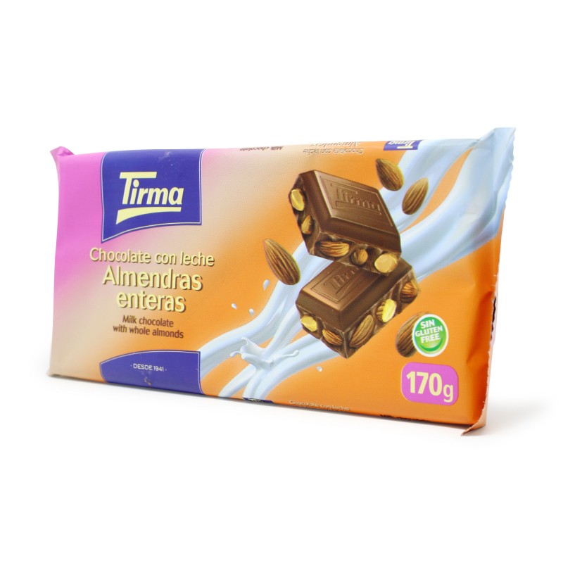 Chocolate con leche y almendras enteras 170g