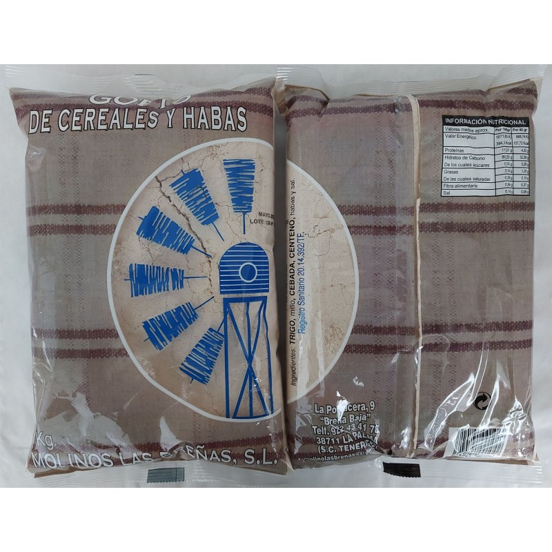 Gofio LAS BREÑAS Mezcla 4 Cereales y Habas 1 Kg Gofio LAS BREÑAS Mezcla 4 Cereales y Habas 1 Kg