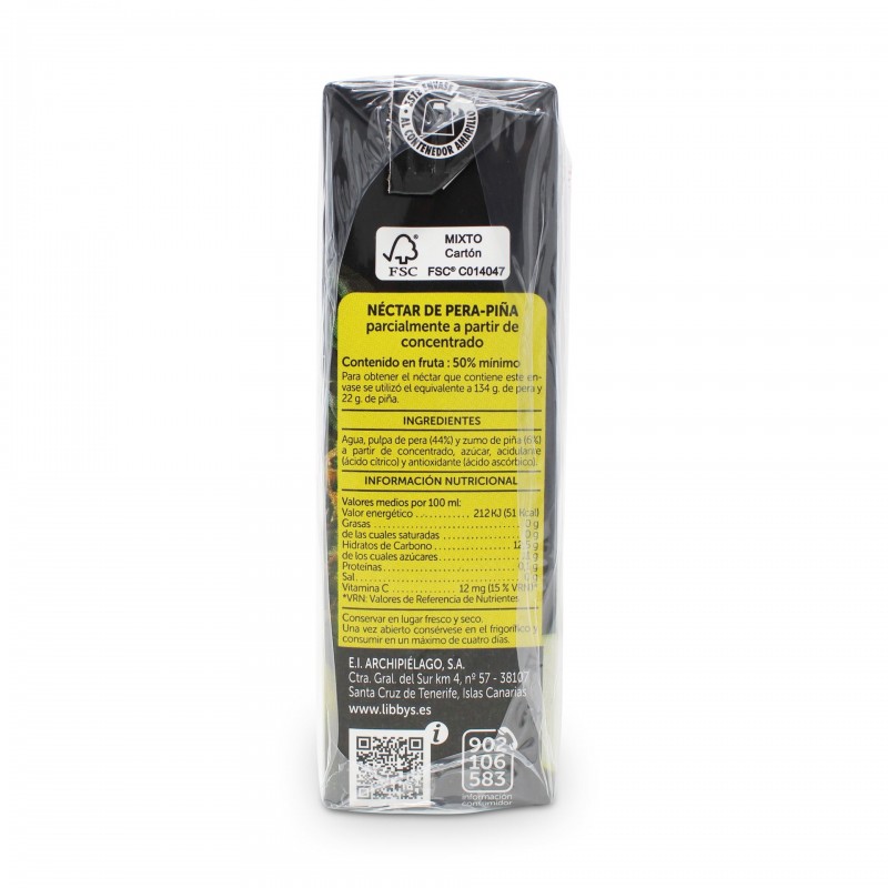 LIBBY'S NÉCTAR PERA-PIÑA BRIK 200ML X 3