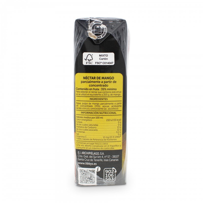 LIBBY'S NÉCTAR MANGO BRIK 200ML X 3