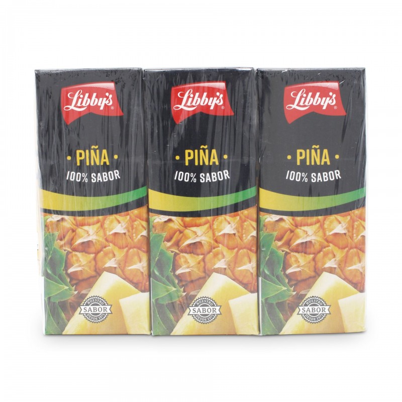 LIBBY'S ZUMO PIÑA 100% SABOR BRIK 200ML X 3