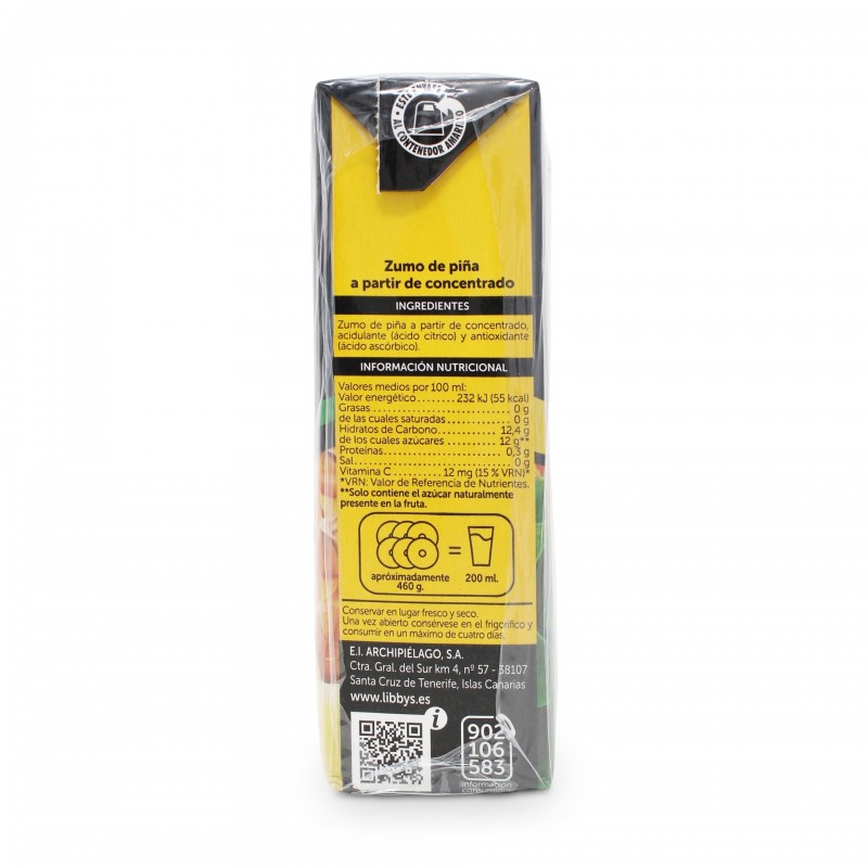 LIBBY'S ZUMO PIÑA 100% SABOR BRIK 200ML X 3