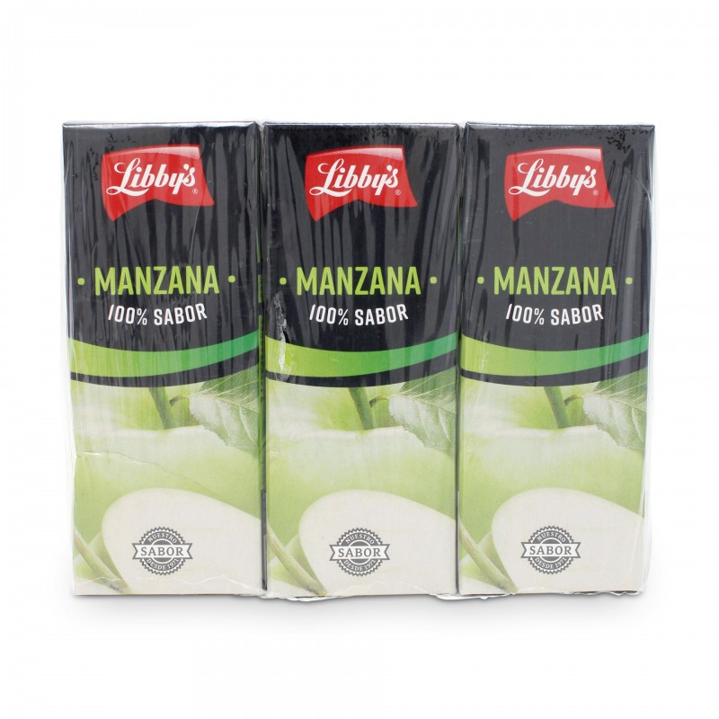 LIBBY'S ZUMO MANZANA 100% SABOR BRIK 200ML X 3