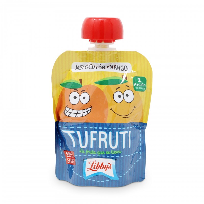 LIBBY'S TUFRUTI PURE DE MELOCOTON MANGO BOLSITAS 90 g.