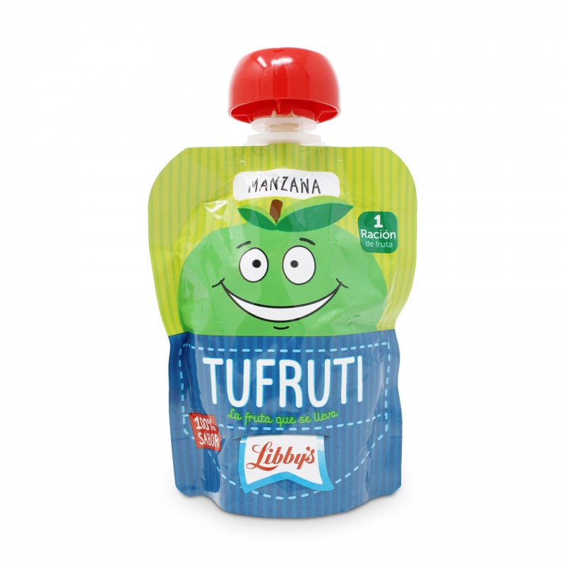 LIBBY'S TUFRUTI PURE DE MANZANA BOLSITAS 90 g.
