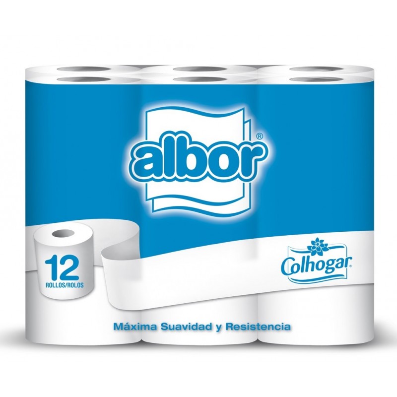 PAPEL HIGIÉNICO ALBOR Toipa 12 rollos 2 capas STD